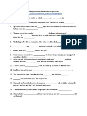 bill nye rocks and soil worksheet