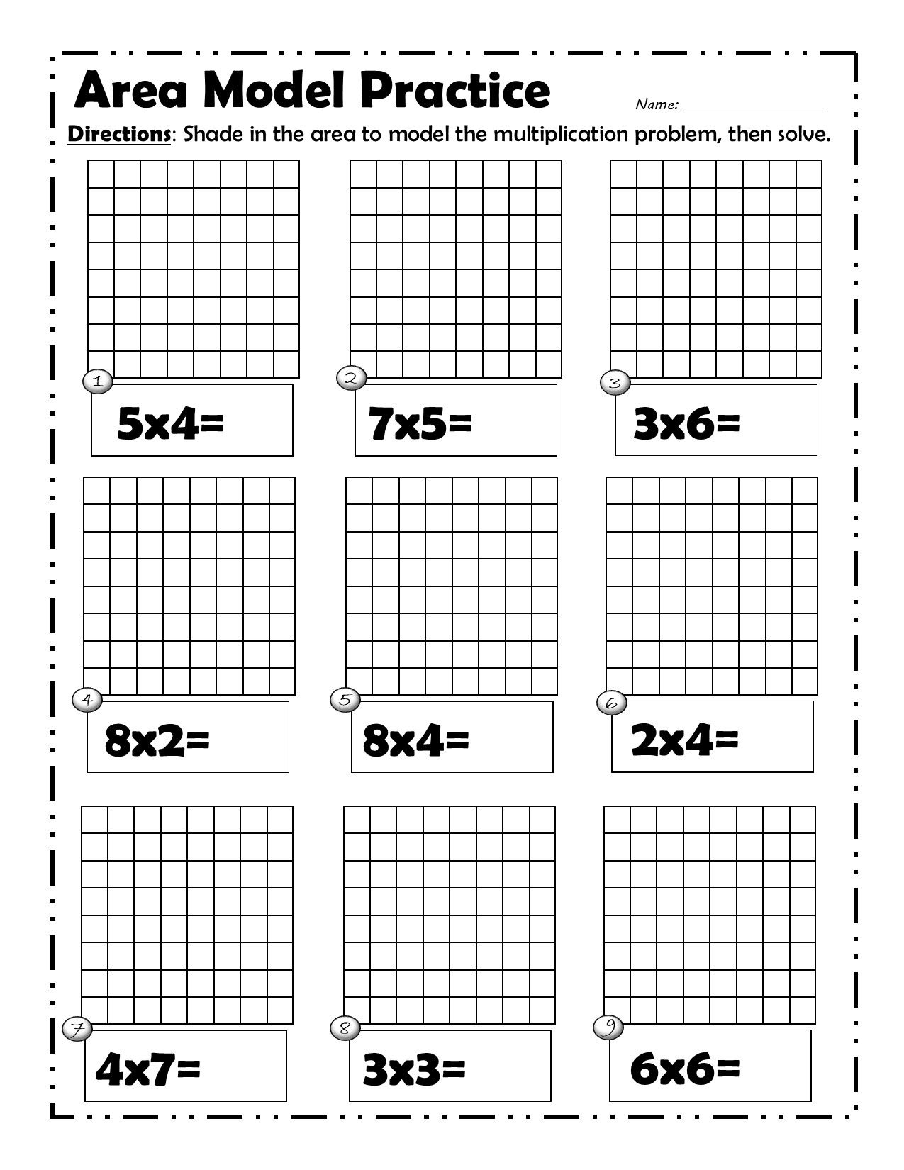 10 Area Model Multiplication Worksheets Worksheets Decoomo