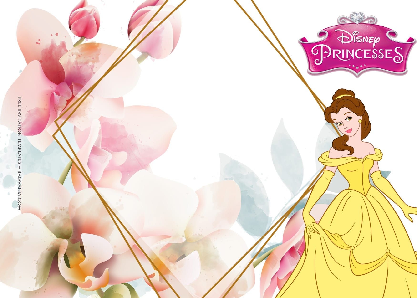 10 Blossoming Party With Disney Princess Birthday Invitation Templates