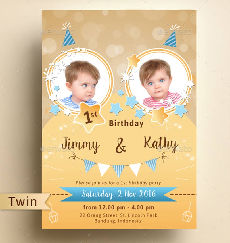 double birthday invitation templates