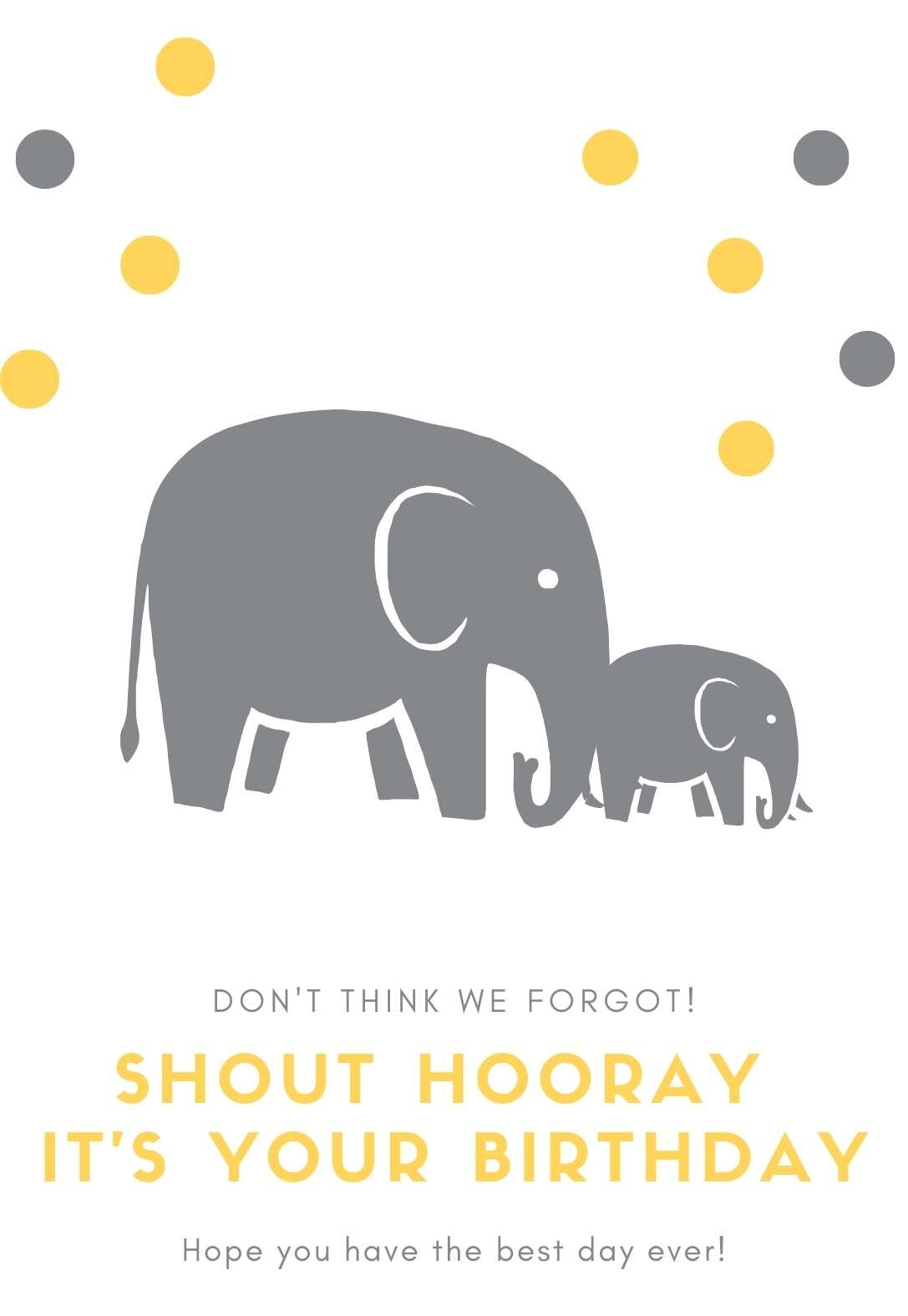 10 Elephant Printable Birthday Cards free PRINTBIRTHDAY CARDS