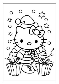 Hello Kitty Coloring Pages Christmas