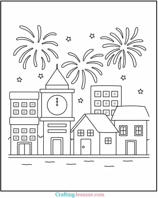 free printable new year coloring pages