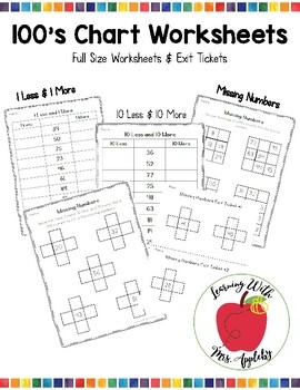 100 39 s Chart Worksheets 1 Less 1 More 10 Less 10 More Worksheets 