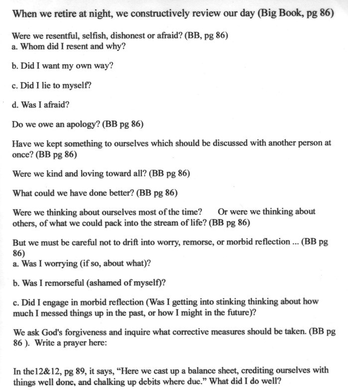step 10 worksheet