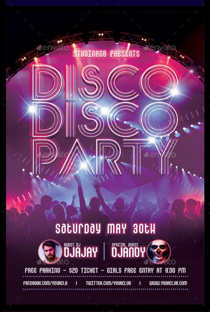 downloadable disco party invitation template