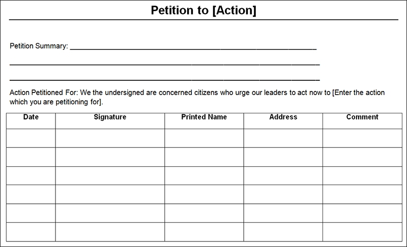 13 Free Printable Petition Templates Word PDF Documents