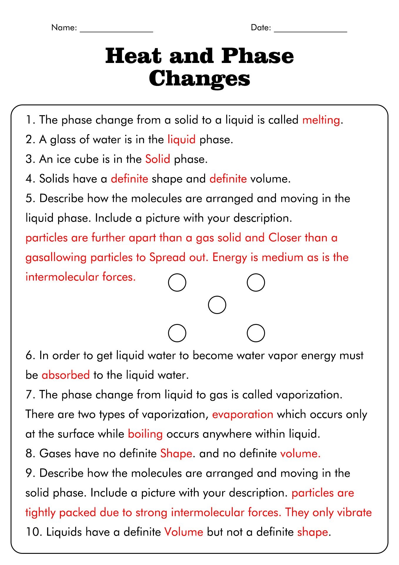13 Phase Change Worksheet Middle School Worksheets Middle 