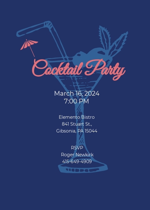 cocktail party invitation free template