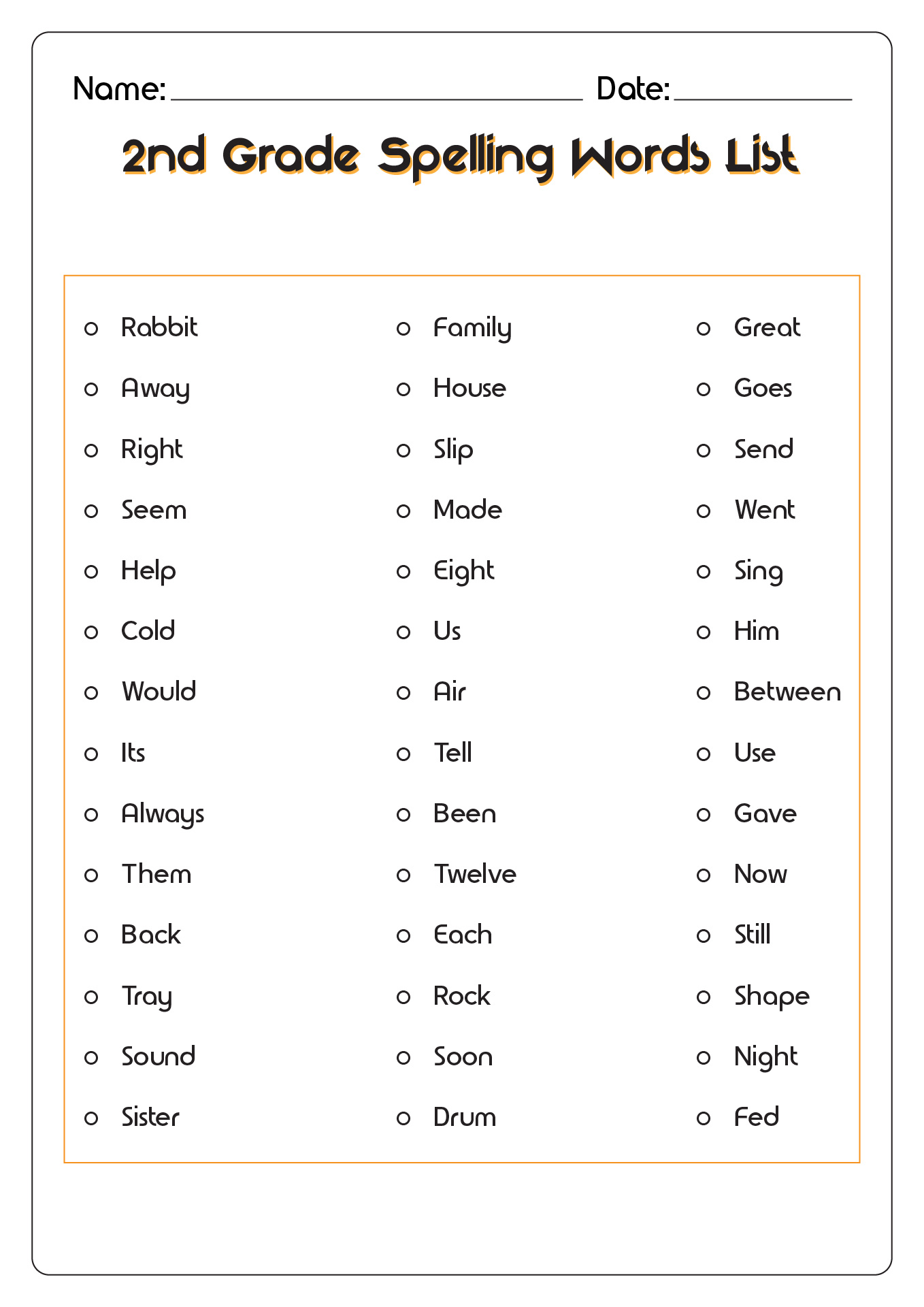 16 Spelling List Worksheets Free PDF At Worksheeto
