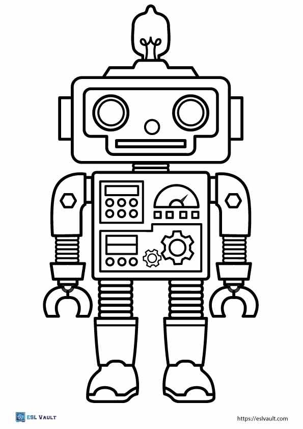 17 Free Robot Coloring Pages PDF ESL Vault