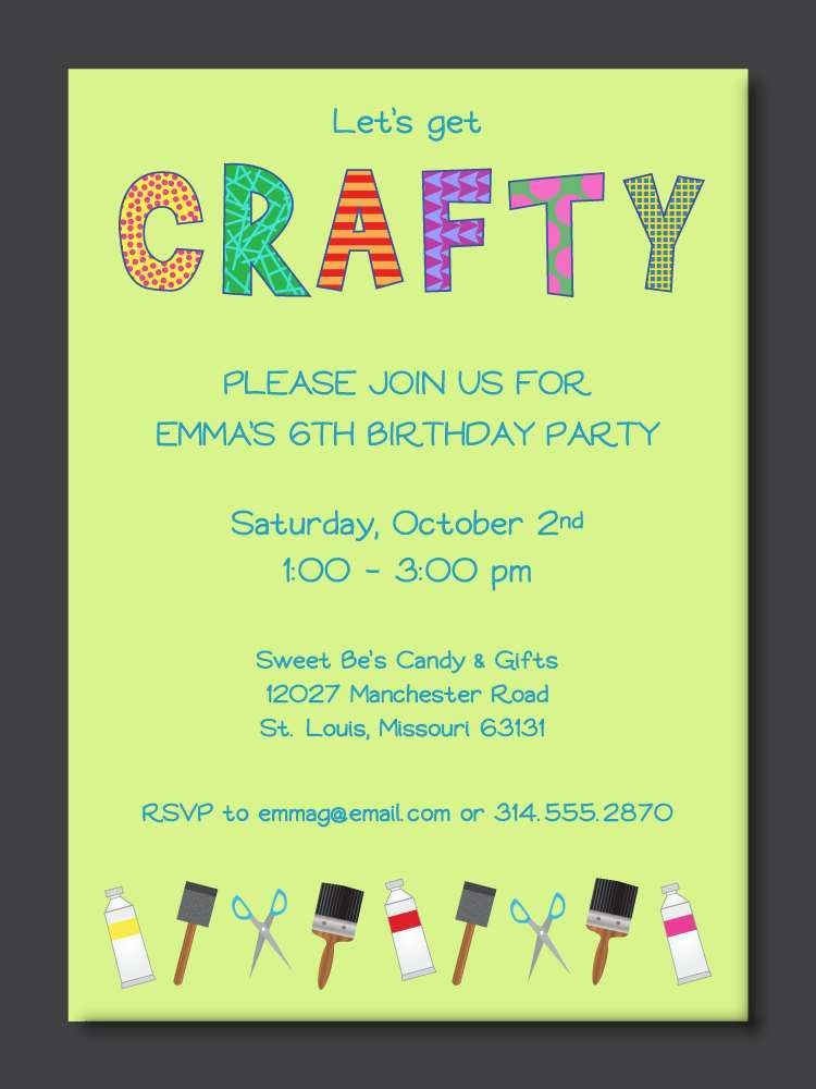 19 Standard Craft Party Invitation Template With Stunning Design With 