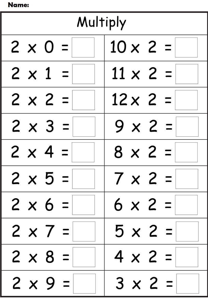 2 Multiplication Worksheets Multiplication Worksheets