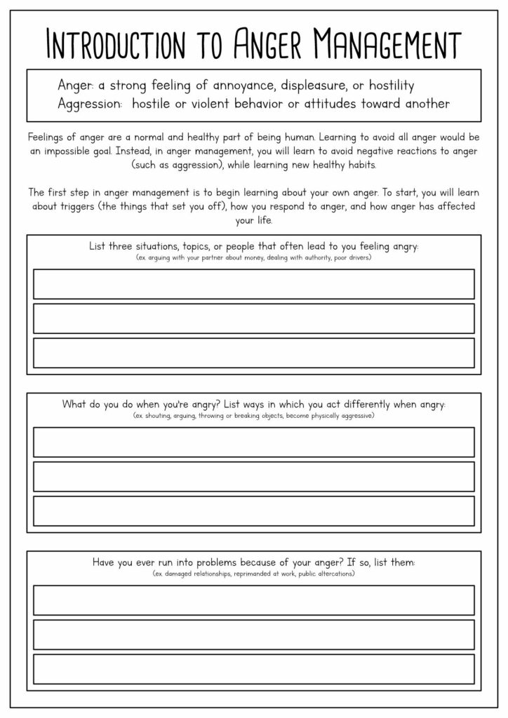 20 Anger Worksheets For Adults Anger Worksheets Anger Management