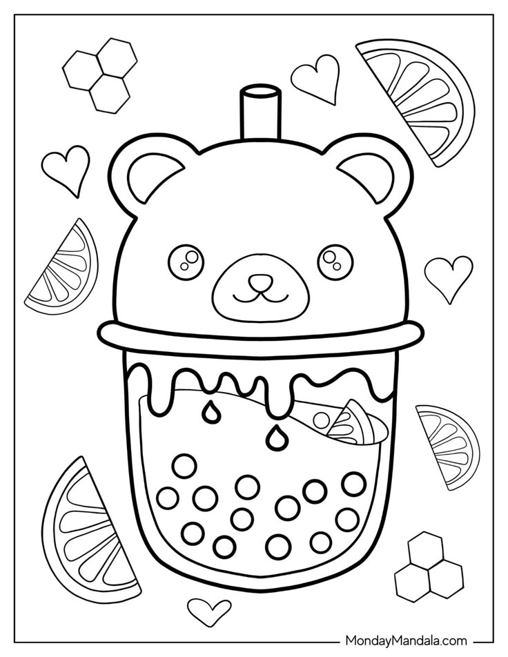 20 Boba Tea Coloring Pages Free PDF Printables Coloring Pages 
