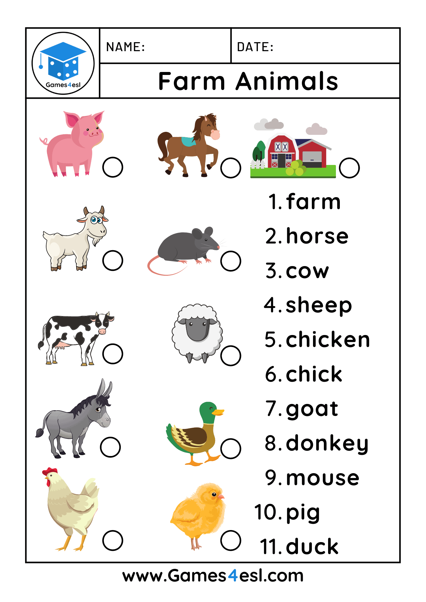 20 Farm Animals Worksheet Worksheets Decoomo