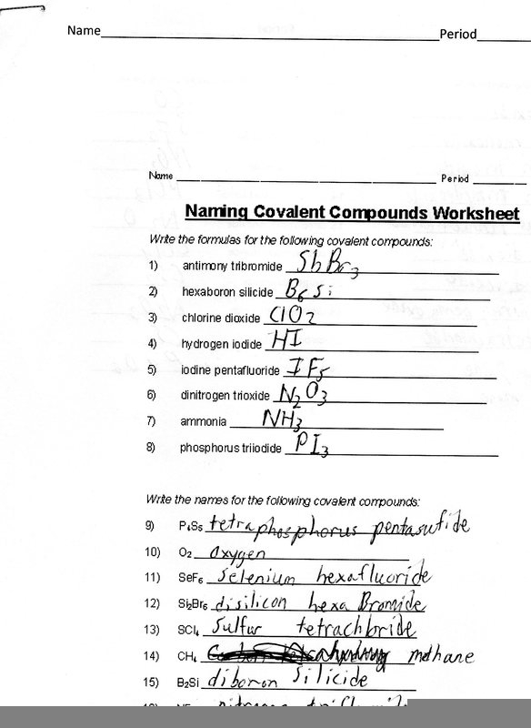 20 Naming Covalent Compounds Worksheet CompoundWorksheets
