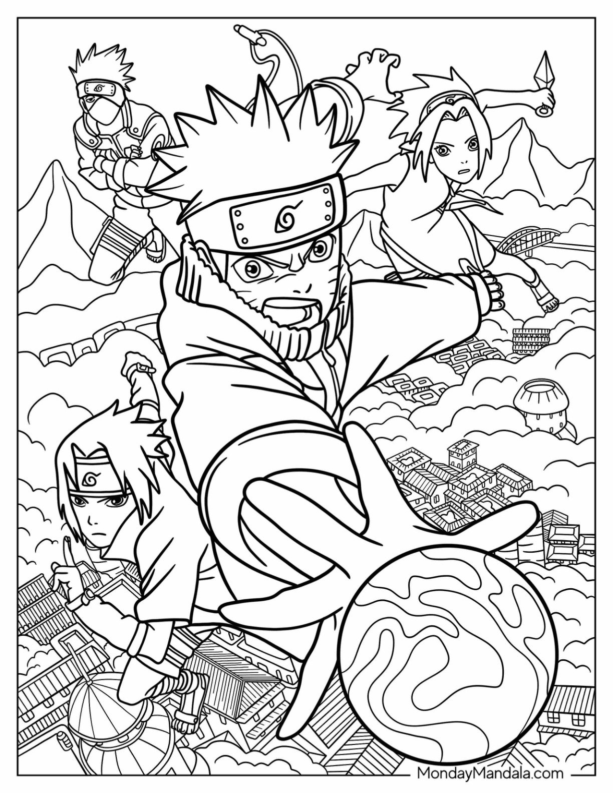 naruto coloring pages free