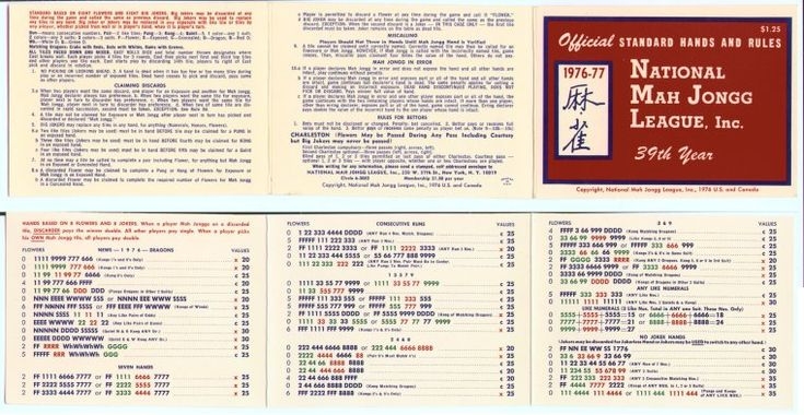 2024 Mah Jongg Card standard Print Edition Mah Jongg Network 