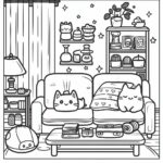21 Cozy Spaces Coloring Book Pages Coloring Pages For Kids And Adults