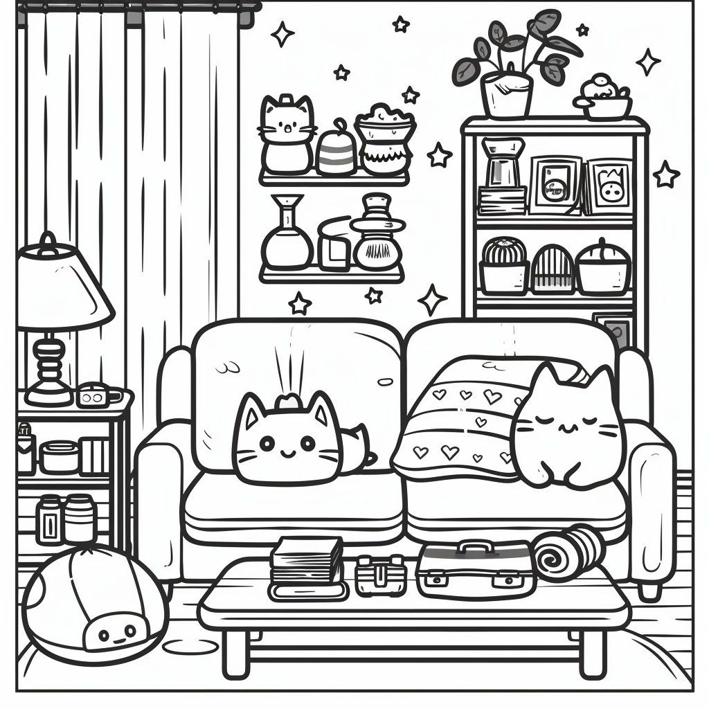 21 Cozy Spaces Coloring Book Pages Coloring Pages For Kids And Adults