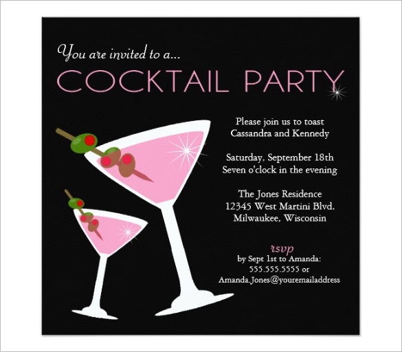 21 Stunning Cocktail Party Invitation Templates Designs Word PSD AI