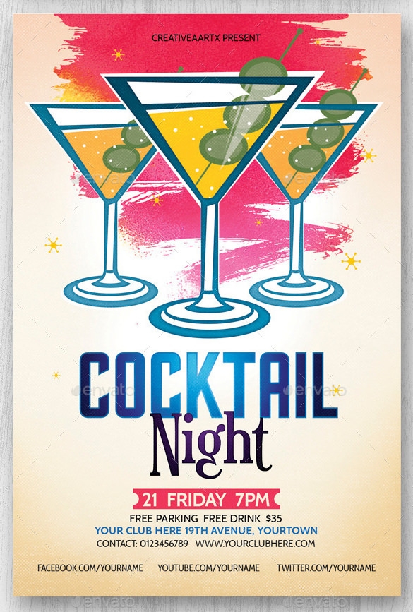 21 Stunning Cocktail Party Invitation Templates Designs Word PSD AI