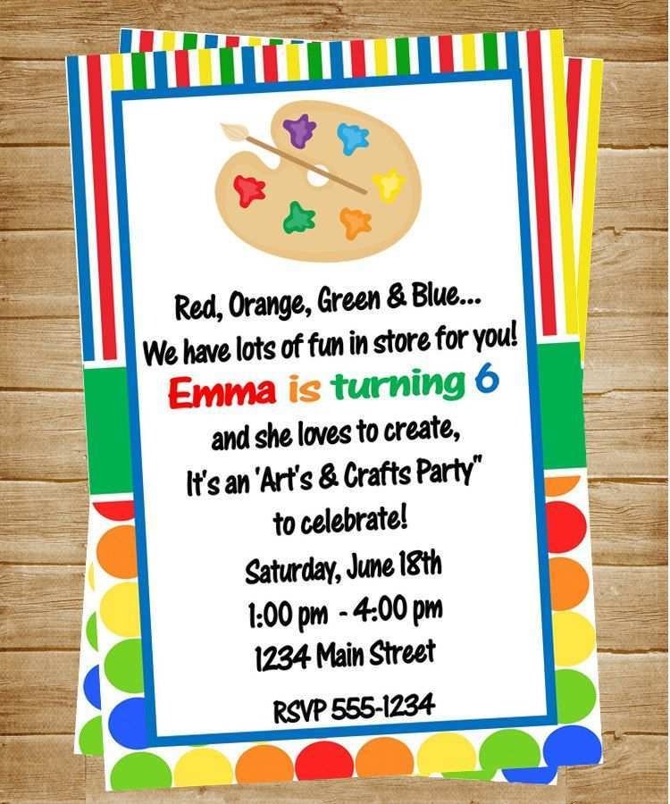 22 Customize Craft Party Invitation Template Layouts With Craft Party