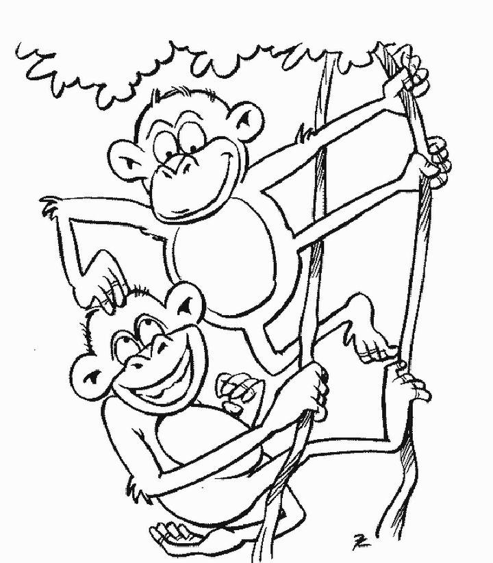 free monkey coloring pages