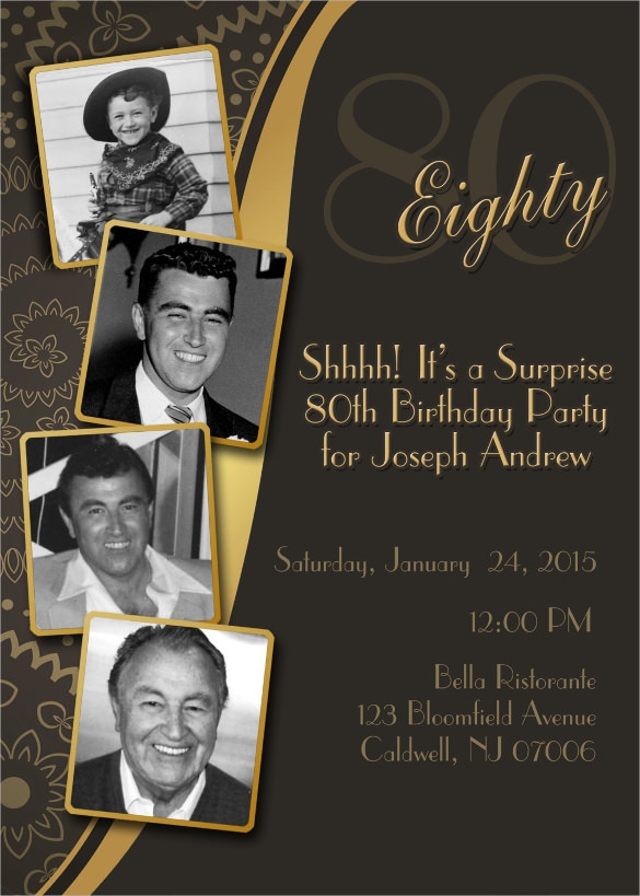 26 80th Birthday Invitation Templates Free Sample Example Format