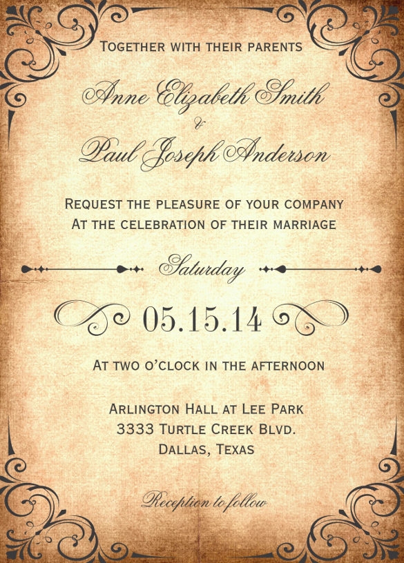 classic wedding invitation templates