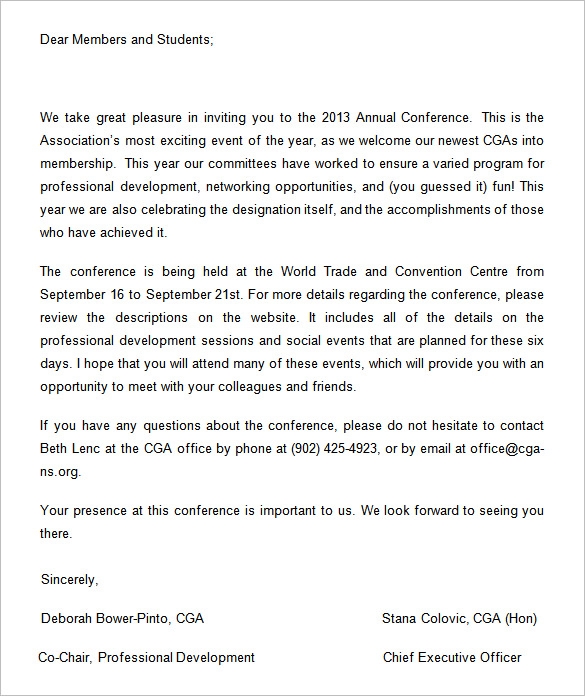 conference invitation email template