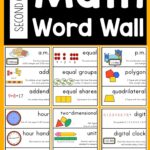 2nd Grade Math Word Wall Vocabulary Cards For The Whole Year Math