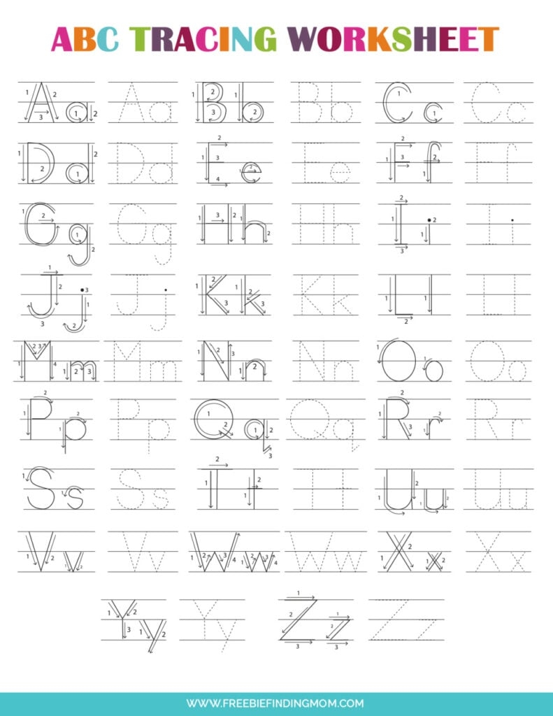 abc traceable worksheet
