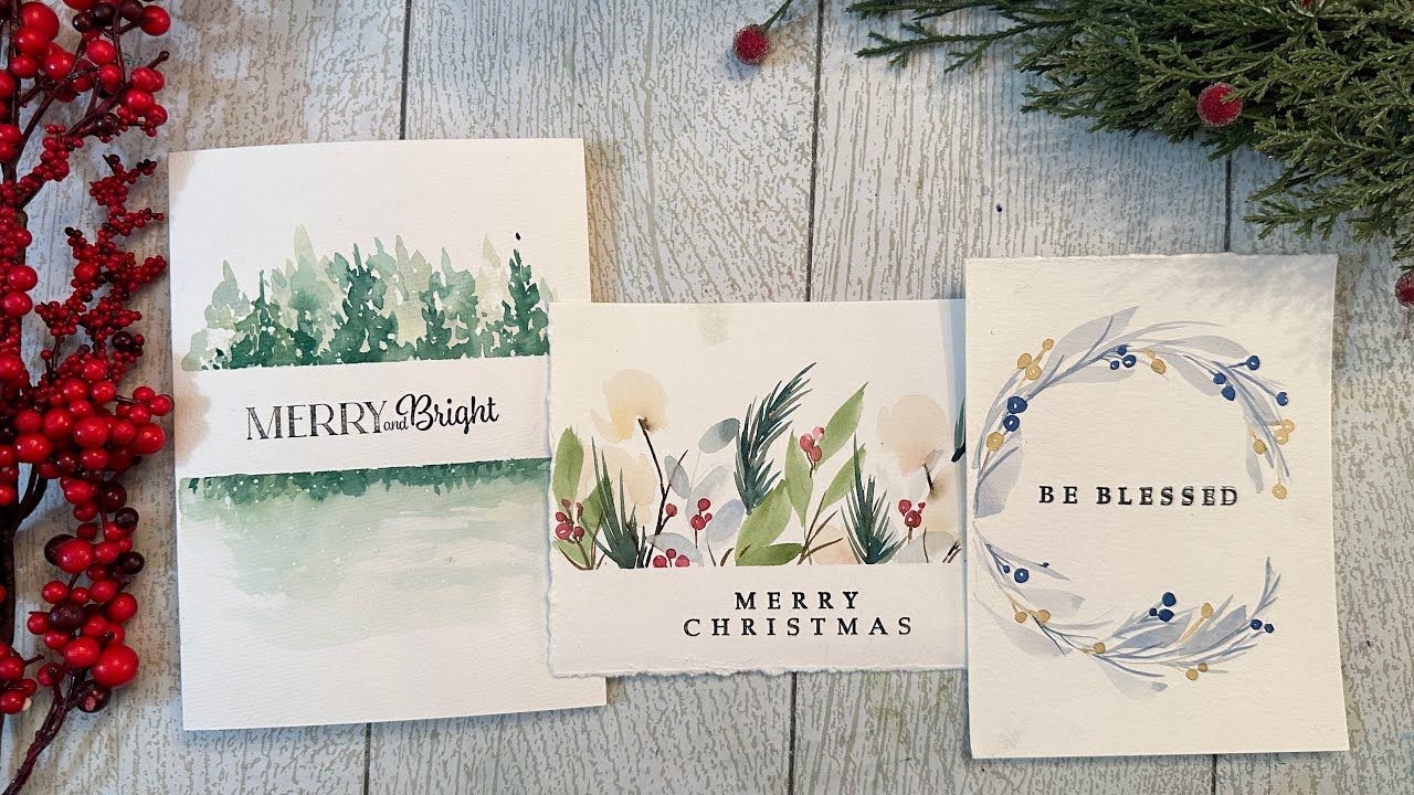 3 Simple Watercolor Holiday Cards Designs Make Your Own Christmas 