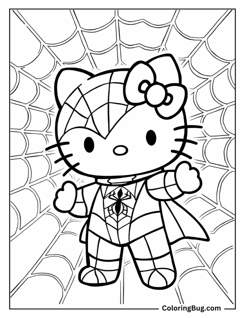 30 Hello Kitty And Spiderman Coloring Pages Free Printable PDFs