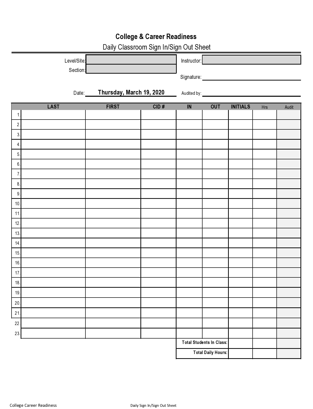 free printable sign in sheets templates