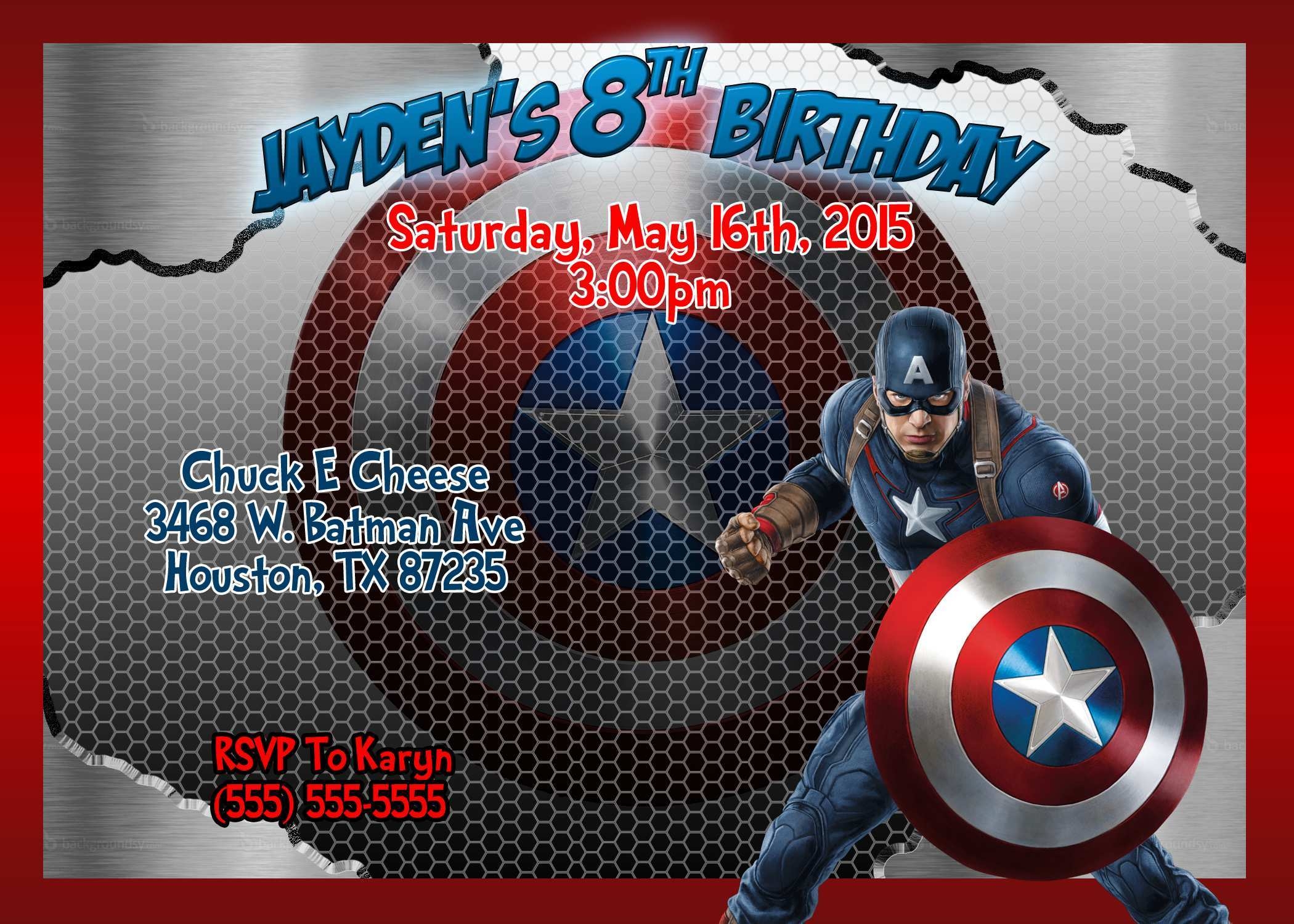 31 Blank Captain America Birthday Invitation Template Download With 
