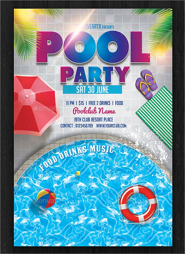 33 Printable Pool Party Invitations PSD AI EPS Word