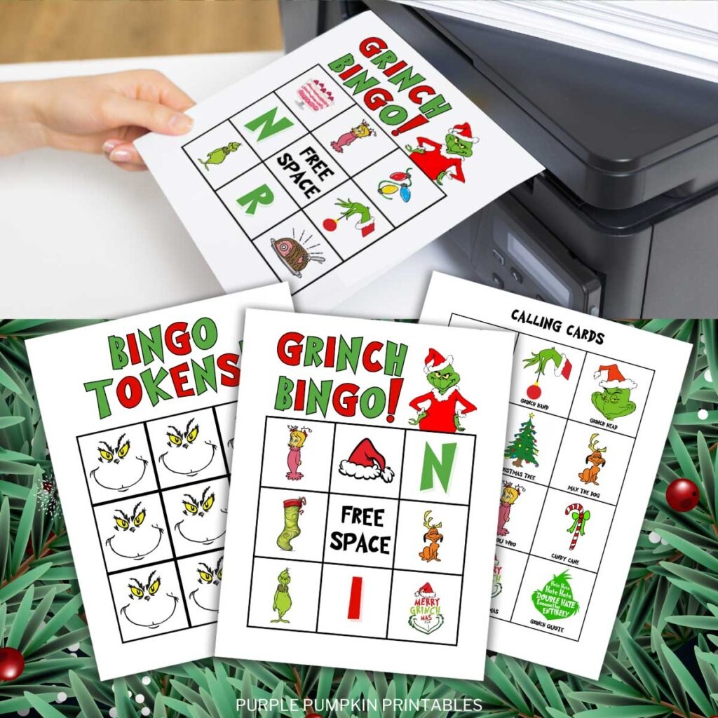 printable grinch bingo cards