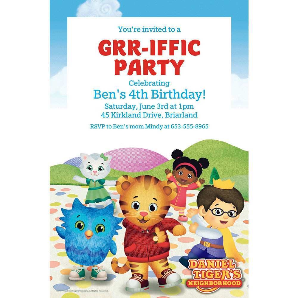 38 Customize Daniel Tiger Birthday Invitation Template For Free For