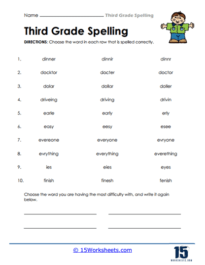 3rd Grade Spelling Words Worksheets 15 Worksheets Worksheets 