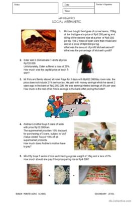 4 Arithmetic English ESL Worksheets Pdf Doc