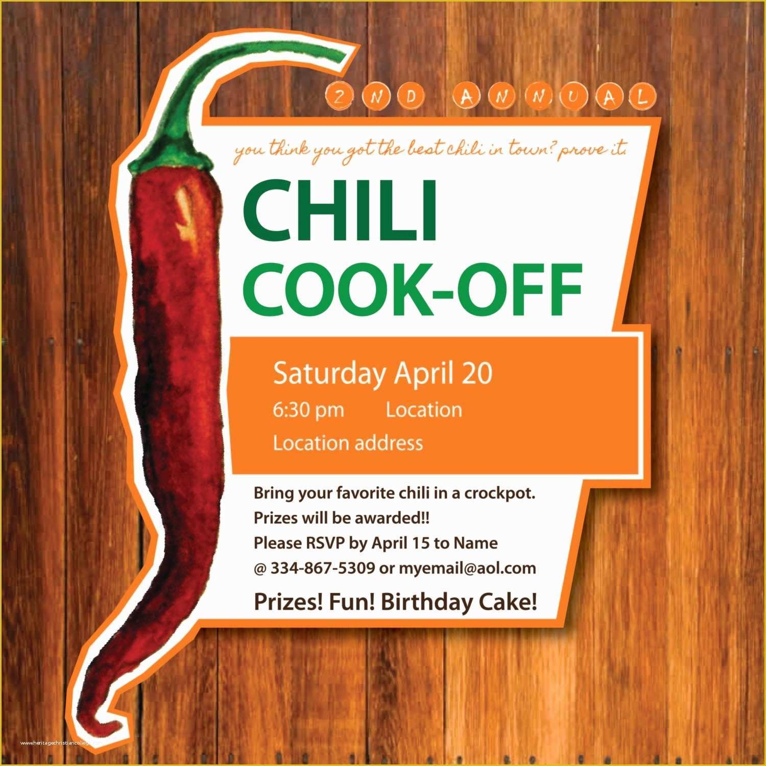 44 Chili Cook Off Flyer Template Free Heritagechristiancollege