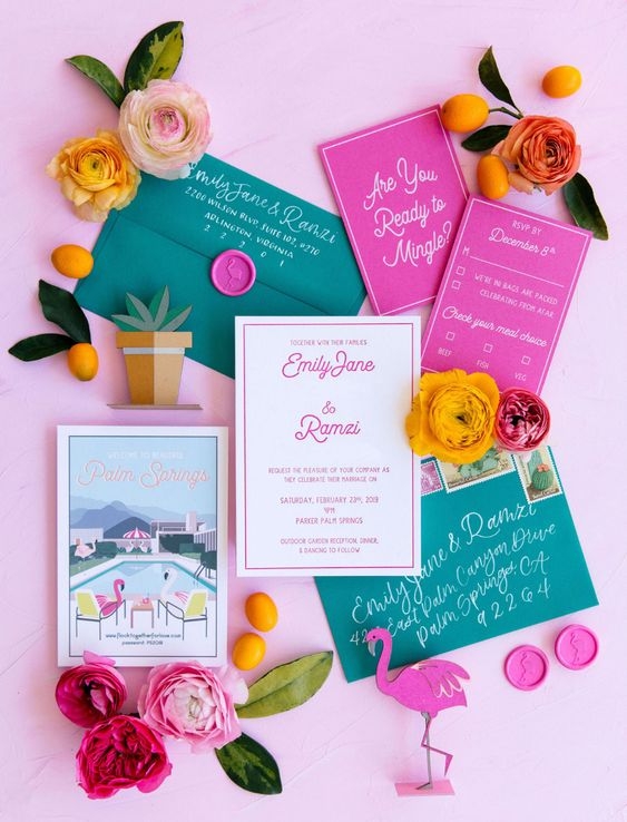 47 Cheerful And Colorful Wedding Invitation Ideas Weddingomania