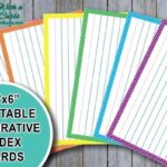 4x6 Printable Decorative Index Cards Etsy Canada Note Card Template