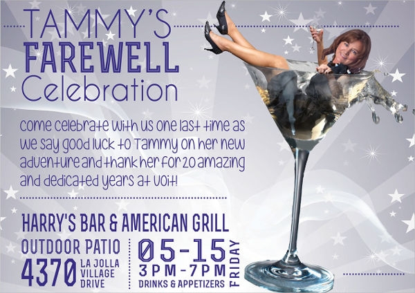 5 Farewell Drinks Invitation Design Templates PSD AI