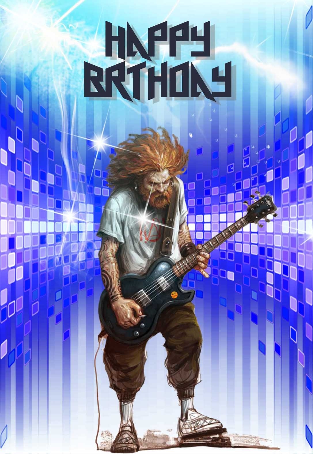 5 Guitar themed Printable Birthday Cards free PRINTBIRTHDAY CARDS