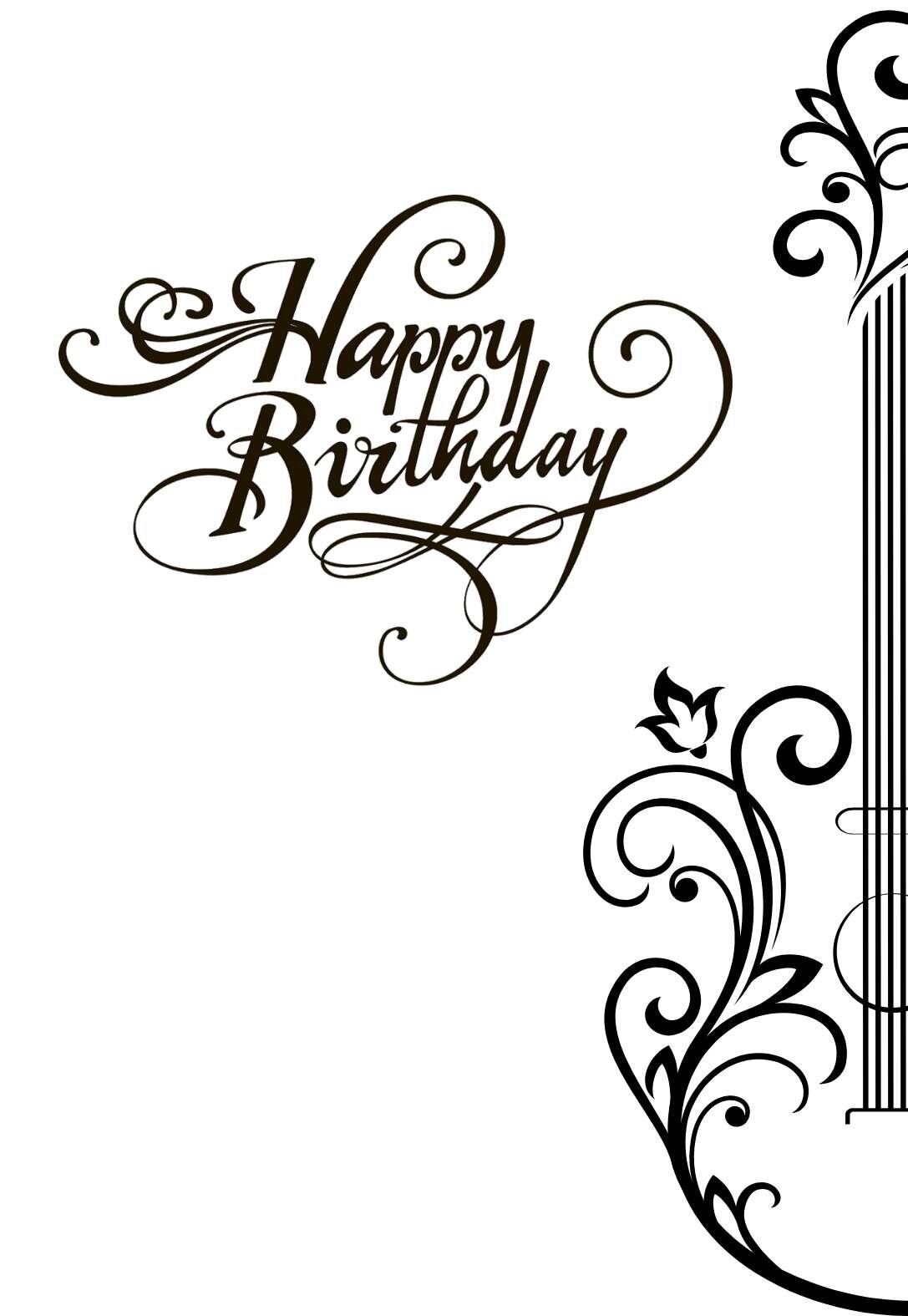 printable guitar birthday cards