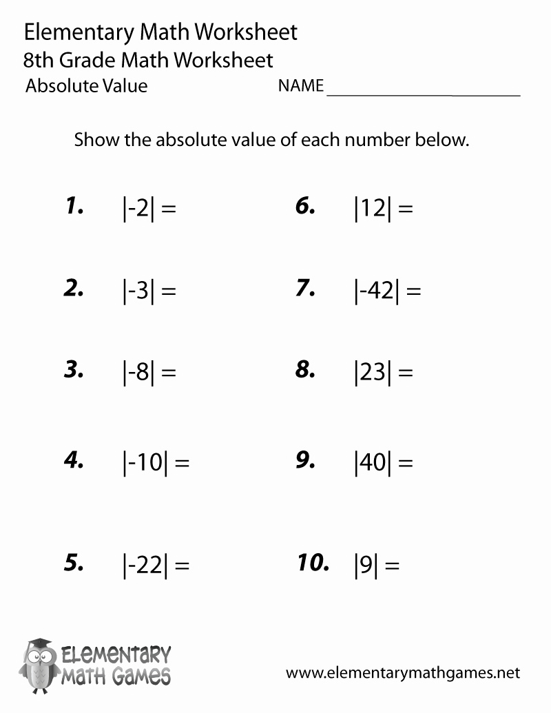 50 Absolute Value Worksheet Pdf